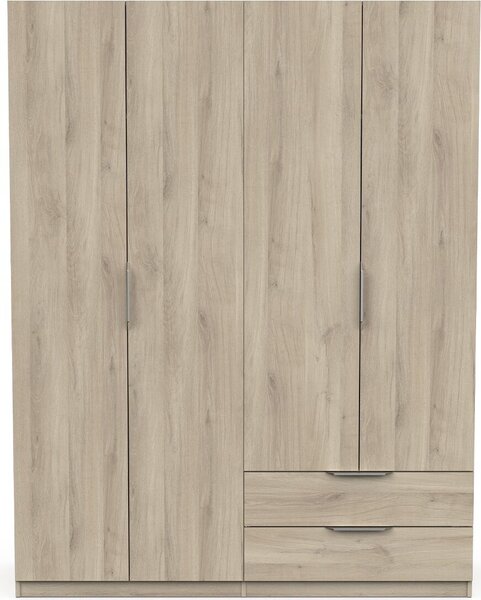 Calicosy - Armadio 4 ante e 2 cassetti Ghost - L157,3 cm