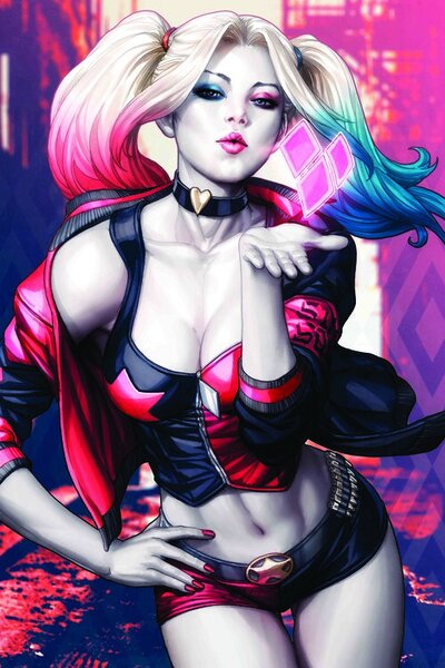 Stampa d'arte Harley Quinn Sending Love, (26.7 x 40 cm)