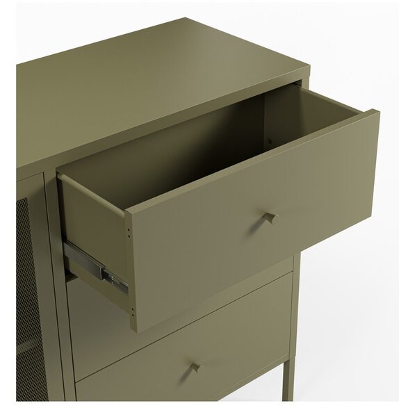 Cassettiera verde in metallo 140x90x40 cm Fayna – Marckeric