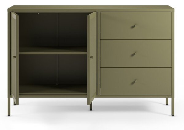 Cassettiera verde in metallo 140x90x40 cm Fayna – Marckeric