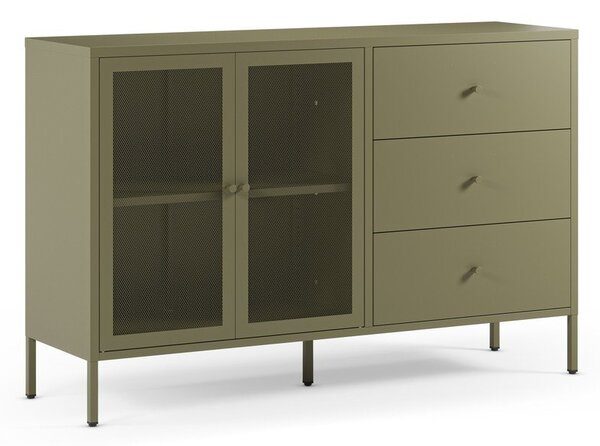 Cassettiera verde in metallo 140x90x40 cm Fayna – Marckeric