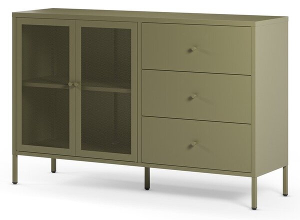 Cassettiera verde in metallo 140x90x40 cm Fayna – Marckeric