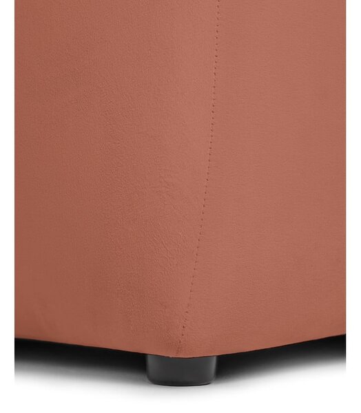 Divano angolare color terracotta (con penisola a destra e chaise lounge) con rivestimento in velluto Cube – Bonami Selection