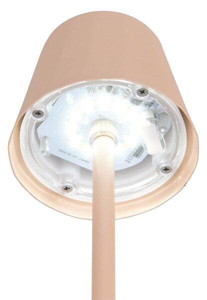Lampada da tavolo LED color crema con paralume in metallo (altezza totale 21 cm) Diaz – Reality