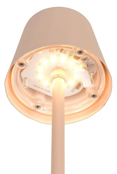 Lampada da tavolo LED color crema con paralume in metallo (altezza totale 21 cm) Diaz – Reality