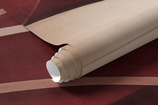 Carta da parati Ramo astratto con foglie nei toni del marrone, beige e rosso, su uno sfondo di forme, Carta da parati lastrazione, w09618 : Uwalls.it