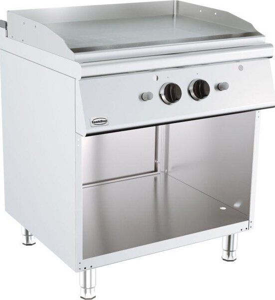 Piastra per barbecue a gas Base 700 cromata, modello con supporto (larghezza 800 mm)