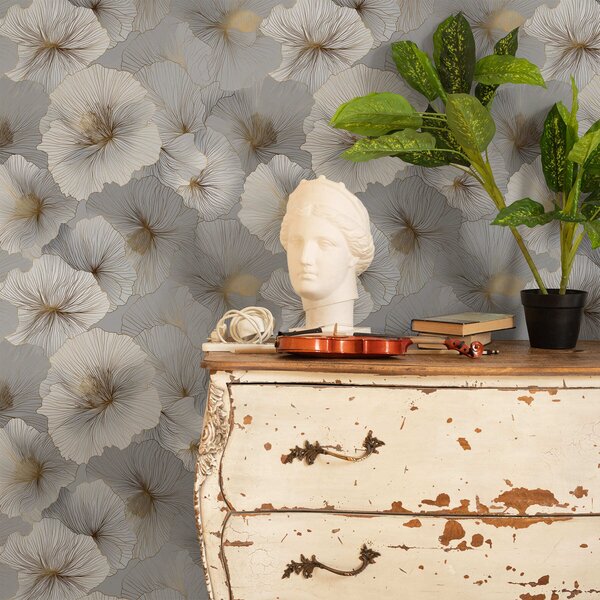 Carta da parati Floreali eleganti, Parati fiori e piante classici, a00969 : Uwalls.it