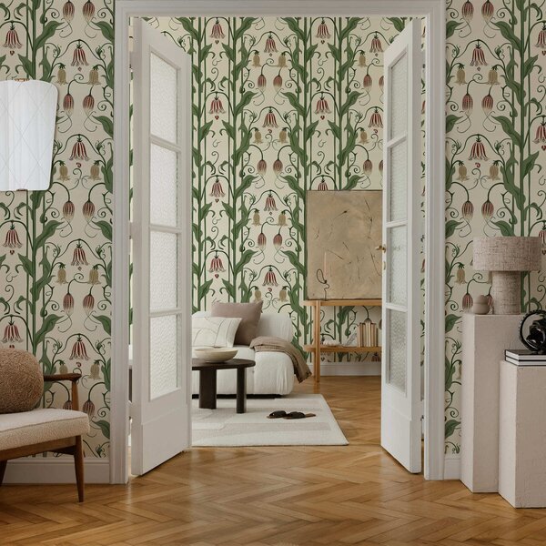 Carta da parati Campanelle floreali, Parati fiori e piante classici, a01148 : Uwalls.it