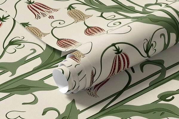 Carta da parati Campanelle floreali, Parati fiori e piante classici, a01148 : Uwalls.it