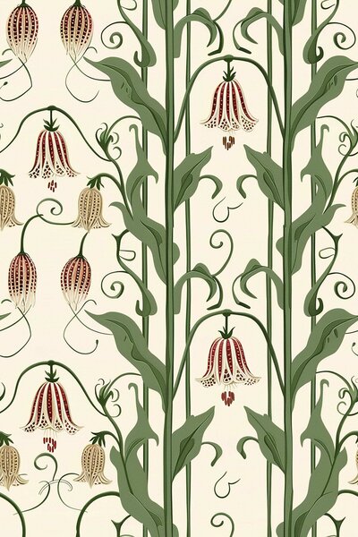 Carta da parati Campanelle floreali, Parati fiori e piante classici, a01148 : Uwalls.it