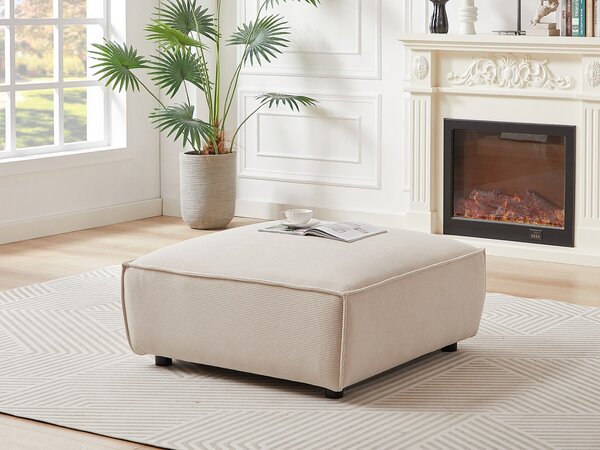 Pouf in Velluto a coste Beige - BORORE di Pascal Morabito
