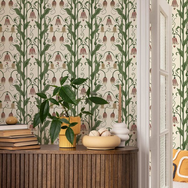 Carta da parati Campanelle floreali, Parati fiori e piante classici, a01148 : Uwalls.it