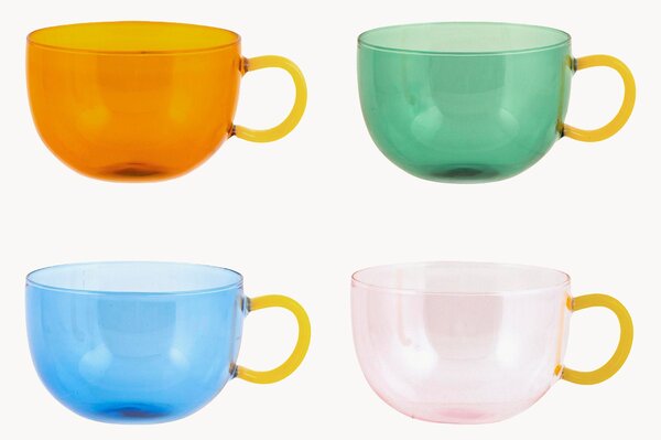 Set di 4 bicchieri in vetro borosilicato Plump