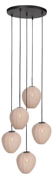 Mexlite - lampada a sospensione - HaloSwap - crema - lino - Ø 40cm - E27 - 4283ZW