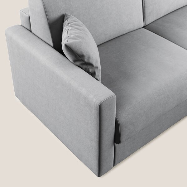Chris Divano letto angolare con penisola in microfibra smacchiabile T1
