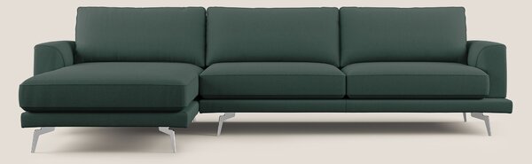 Dorian divano moderno angolare con penisola in tessuto morbido antimac
