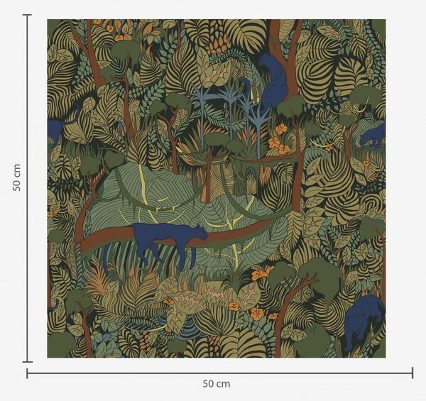 Carta da parati Scena di una foresta oscura con animali, Parati natura classici, a01108v1 : Uwalls.it