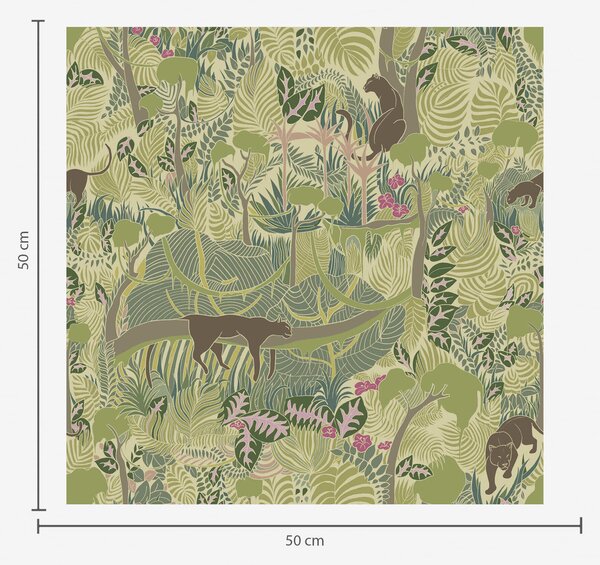 Carta da parati Scena forestale con animali e fitta vegetazione, Parati natura classici, a01108 : Uwalls.it