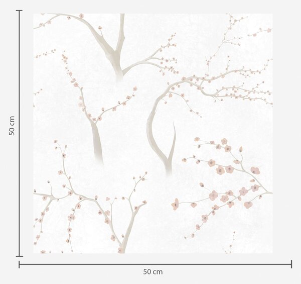 Carta da parati Rami leggeri con fiori rosa, Parati fiori e piante classici, a01111v1 : Uwalls.it