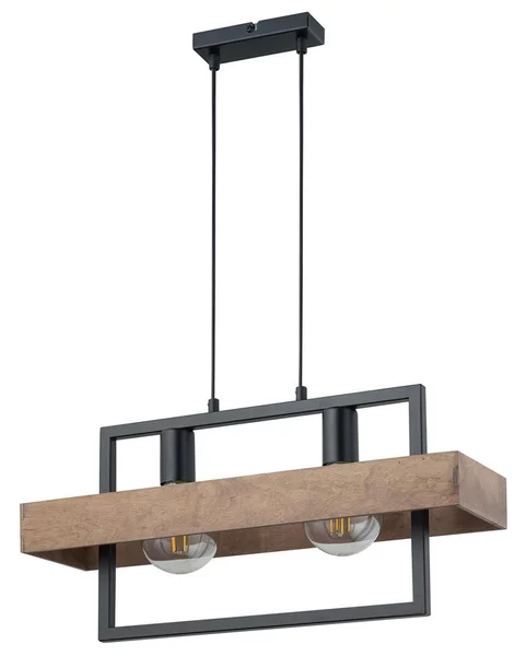 Lampadario su filo ROBIN 2xE27/60W/230V legno