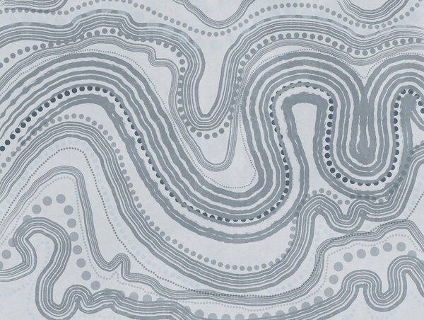 Carta da parati Linee ondulate e punti blu astratti, arte moderna con texture, Carta da parati lastrazione, w09747v3 : Uwalls.it