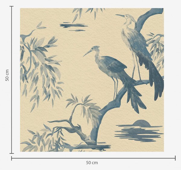 Carta da parati Uccelli su un ramo nei toni del blu, Parati animali classici, Parati animali uccelli classici, a01116 : Uwalls.it