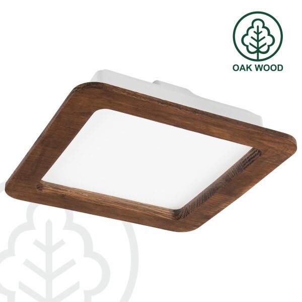 Lampada LED da incasso WOODY SPOT 17W 230V 3000K ciliegio 18,5x18,5 cm