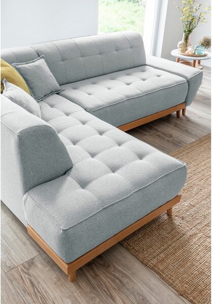 Divano letto angolare grigio chiaro L, angolo sinistro Dazzling Daisy - Miuform