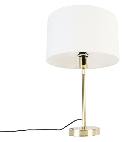 Lampada da tavolo dorata regolabile con paralume bianco 35 cm - Parte