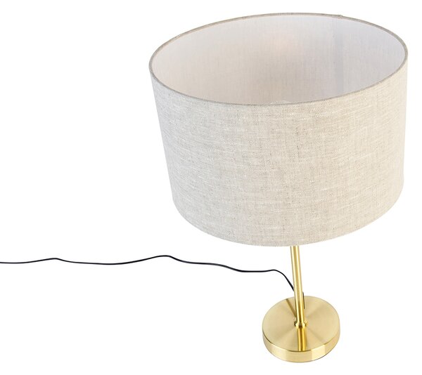 Lampada da tavolo regolabile oro con paralume grigio chiaro 35 cm - Parte