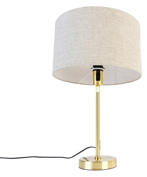 Lampada da tavolo regolabile oro con paralume grigio chiaro 35 cm - Parte