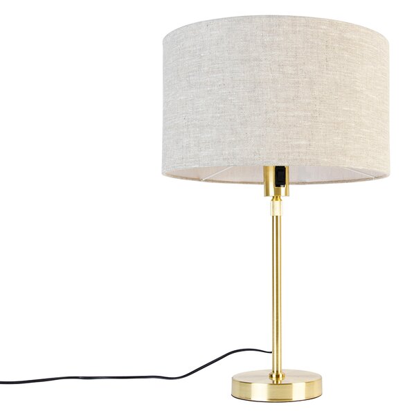 Lampada da tavolo oro orientabile con paralume grigio chiaro 35 cm - Parte