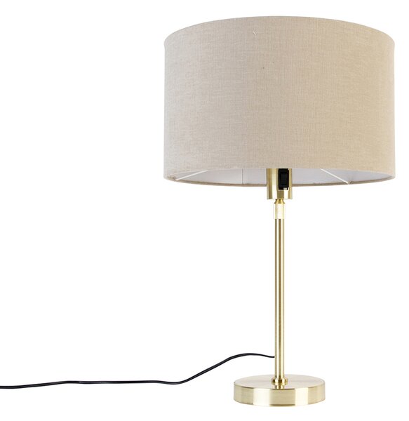 Lampada da tavolo oro orientabile con paralume marrone chiaro 35 cm - Parte