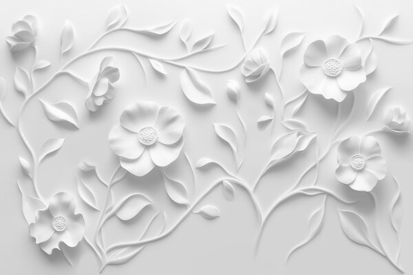Carta da parati Ornamento floreale in rilievo grigio, Carta da parati 3D, w09710 : Uwalls.it