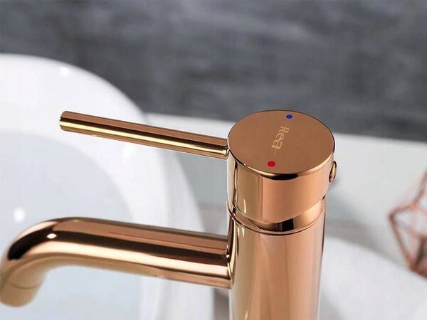 Rubinetto da lavabo Rea Lungo Rose Gold High