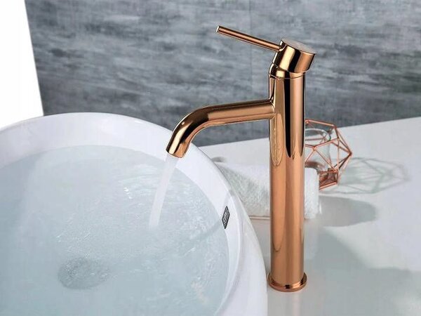 Rubinetto da lavabo Rea Lungo Rose Gold High