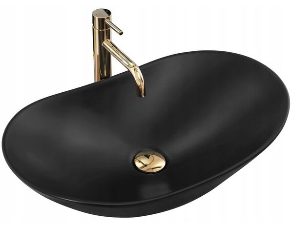 Lavabo da appoggio Rea Royal 60 Black Mat