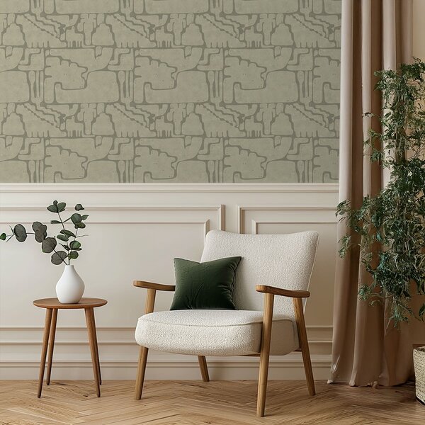 Carta da parati Motivo astratto leggero con forme morbide, Parati astratta classici, a01122v2 : Uwalls.it