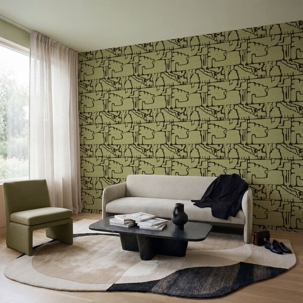 Carta da parati Motivo astratto con linee scure, Parati astratta classici, a01122v1 : Uwalls.it