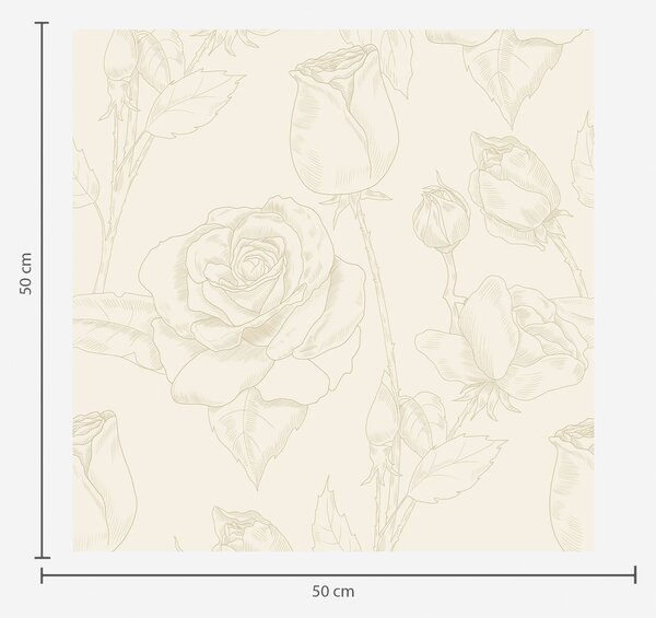Carta da parati Motivo a rose chiare su sfondo beige, Parati fiori e piante classici, a01124 : Uwalls.it