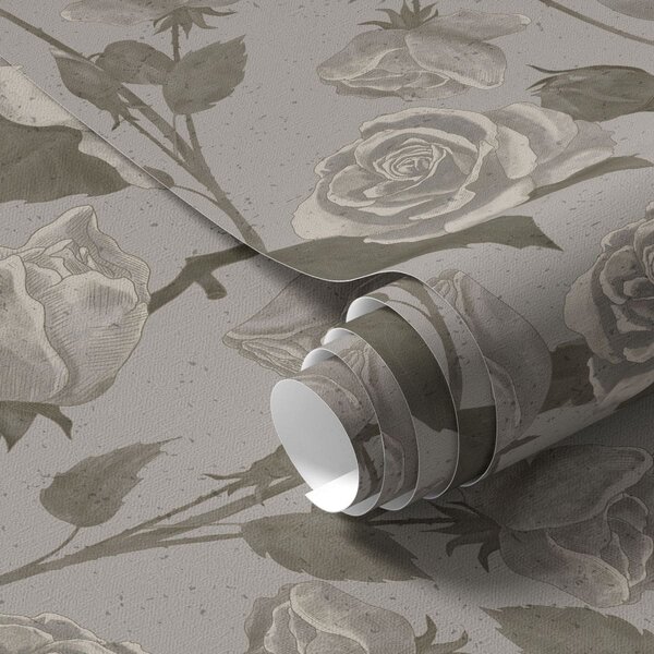 Carta da parati Motivo floreale leggero con rose, Parati fiori e piante classici, a01123v1 : Uwalls.it
