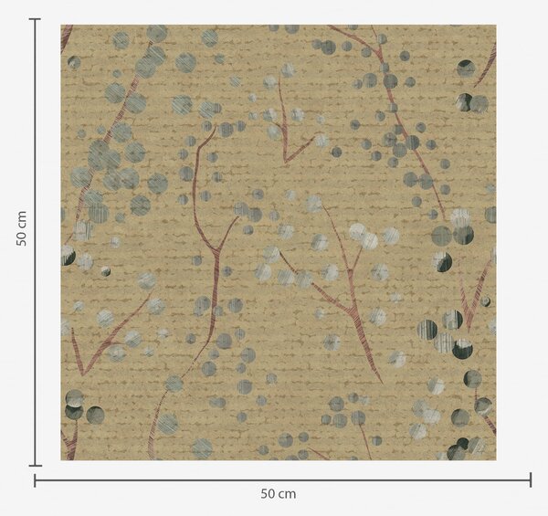 Carta da parati Motivo botanico astratto con cerchi, Parati fiori e piante classici, a01126 : Uwalls.it