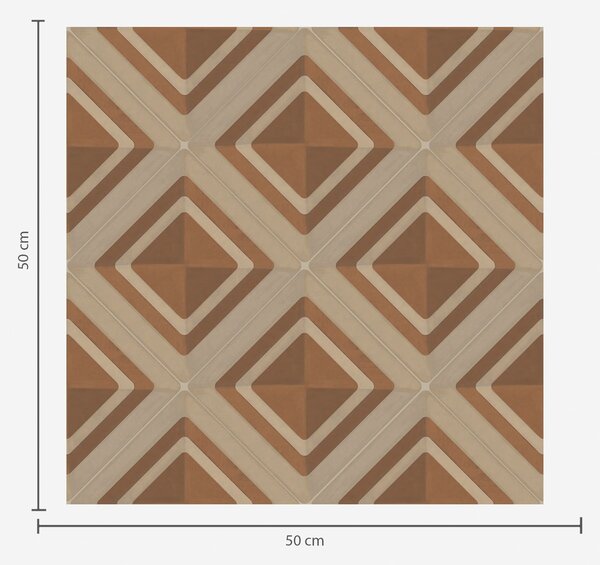 Carta da parati Motivo geometrico a rombi nei toni della terracotta, Parati astratta classici, a01128 : Uwalls.it