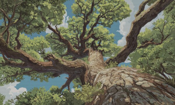 Carta da parati Maestoso albero mosaico, Carta da parati Natura, w05368 : Uwalls.it