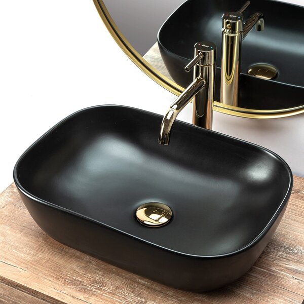 Lavabo da appoggio Rea Belinda Black Mat