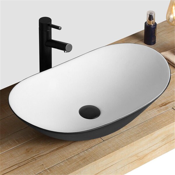 Lavabo da appoggio Rea Royal White Black