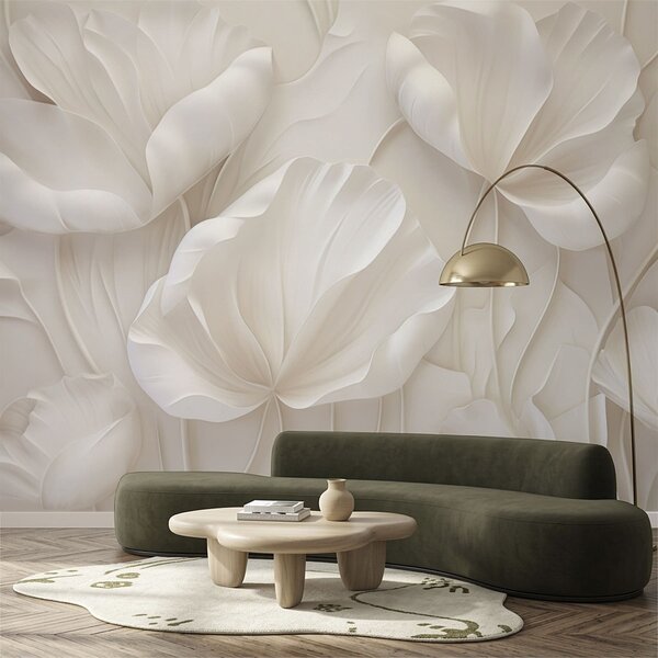 Carta da parati Fiori scolpiti dalla luce con petali morbidi, Carta da parati 3D, Carta da parati Fiori 3D, w05355 : Uwalls.it