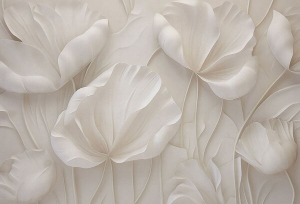 Carta da parati Fiori scolpiti dalla luce con petali morbidi, Carta da parati 3D, Carta da parati Fiori 3D, w05355 : Uwalls.it