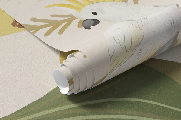 Carta da parati Simpatici animaletti della giungla su un ramo tra le piante, Carta da parati per Bambini, w05393 : Uwalls.it
